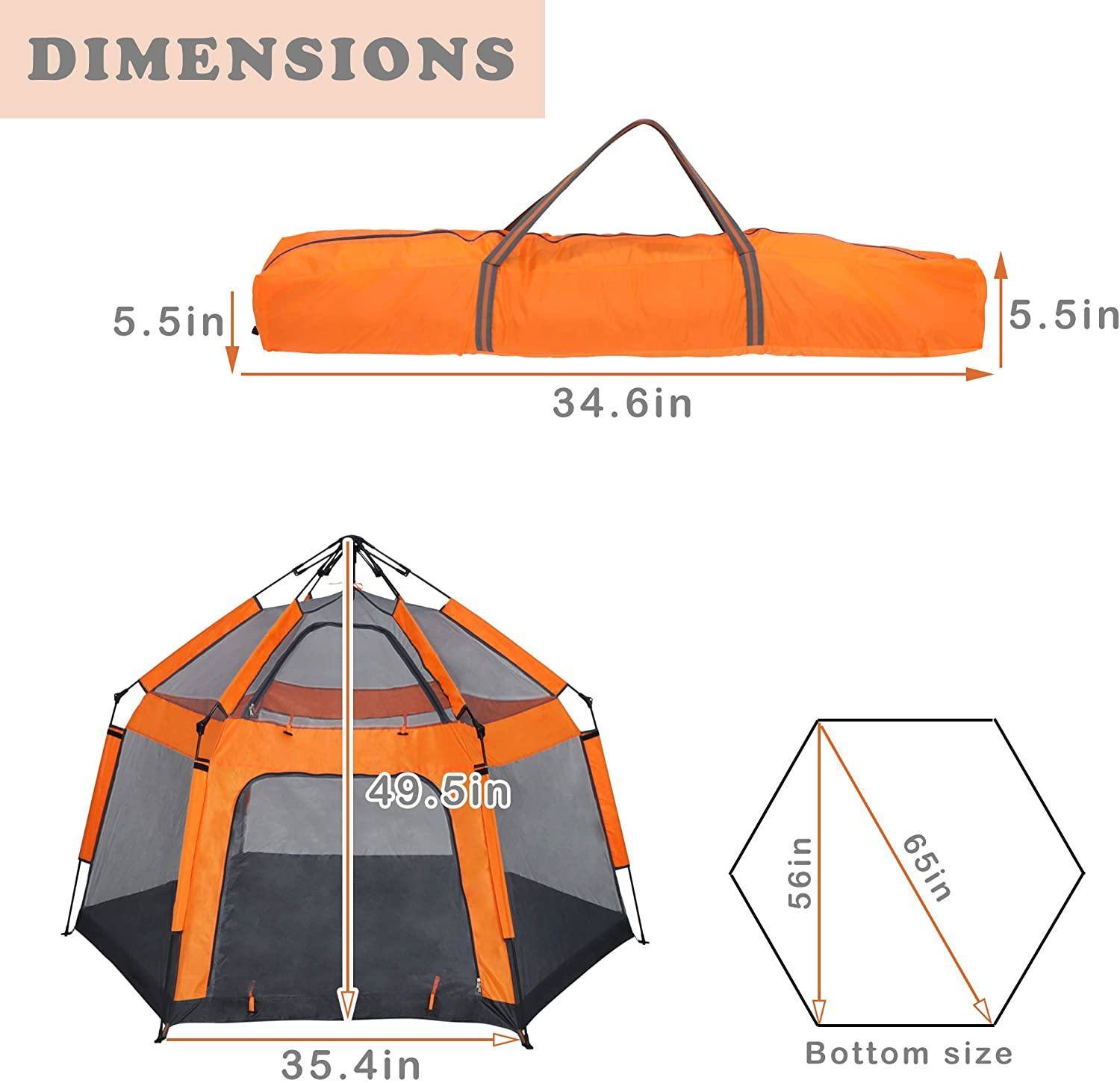 Kids Play Tent Pop Up Portable Hexagon Playhouse for Backyard Patio Indoor Outdoor Breathable Tent House Children Boys Girls Playing Have Fun Doba